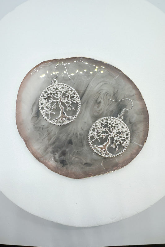 Silvery Tree Earrings