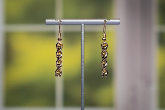 Gold DNA Strand Earrings